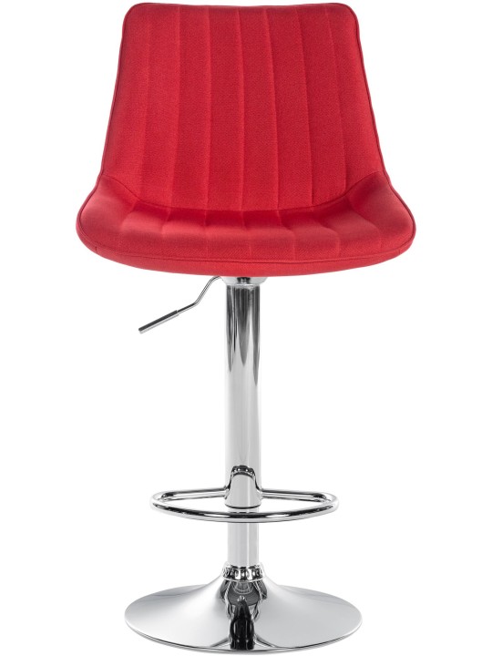 Conjunto de 2 bancos altos em tecido Toni cromado, vermelho