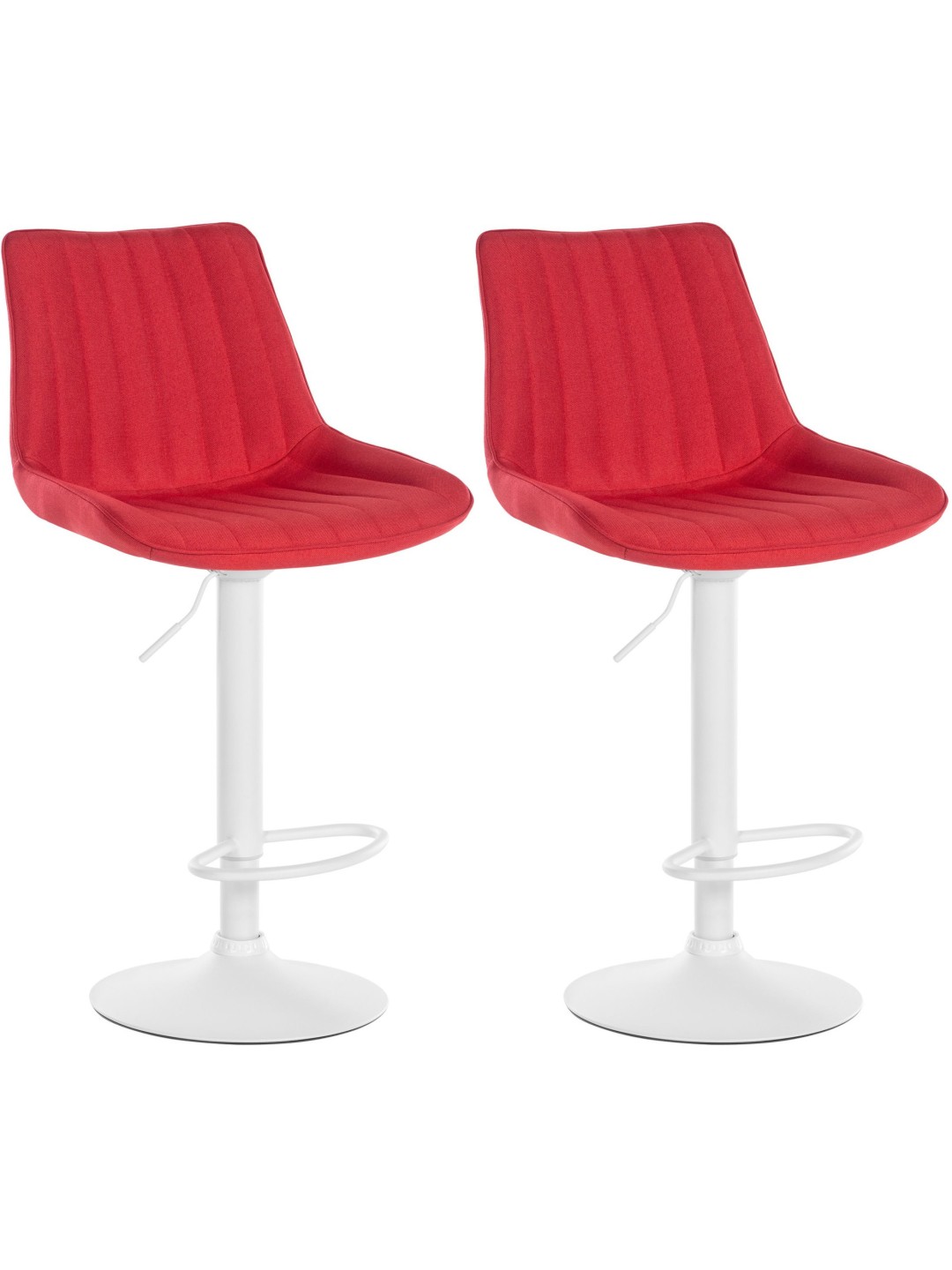 Conjunto de 2 bancos altos tecido Toni, vermelho