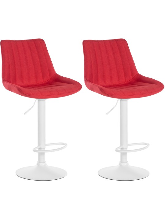 Conjunto de 2 bancos altos tecido Toni, vermelho