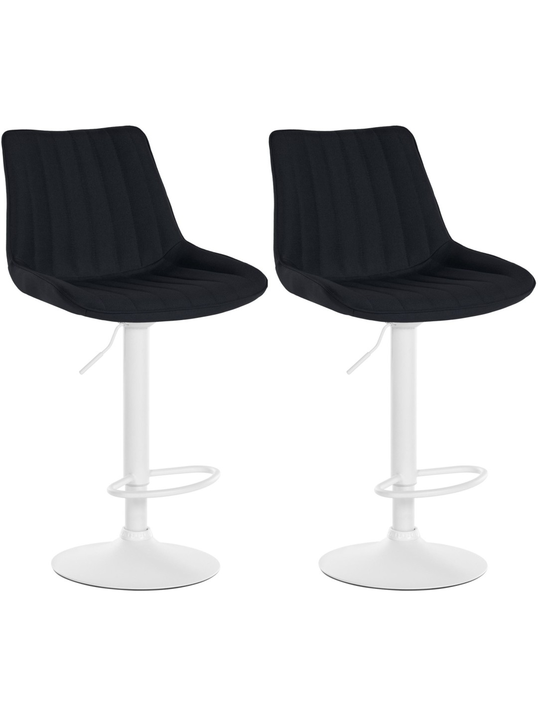 Conjunto de 2 bancos altos tecido Toni, preto