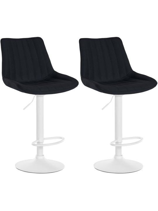 Conjunto de 2 bancos altos tecido Toni, preto
