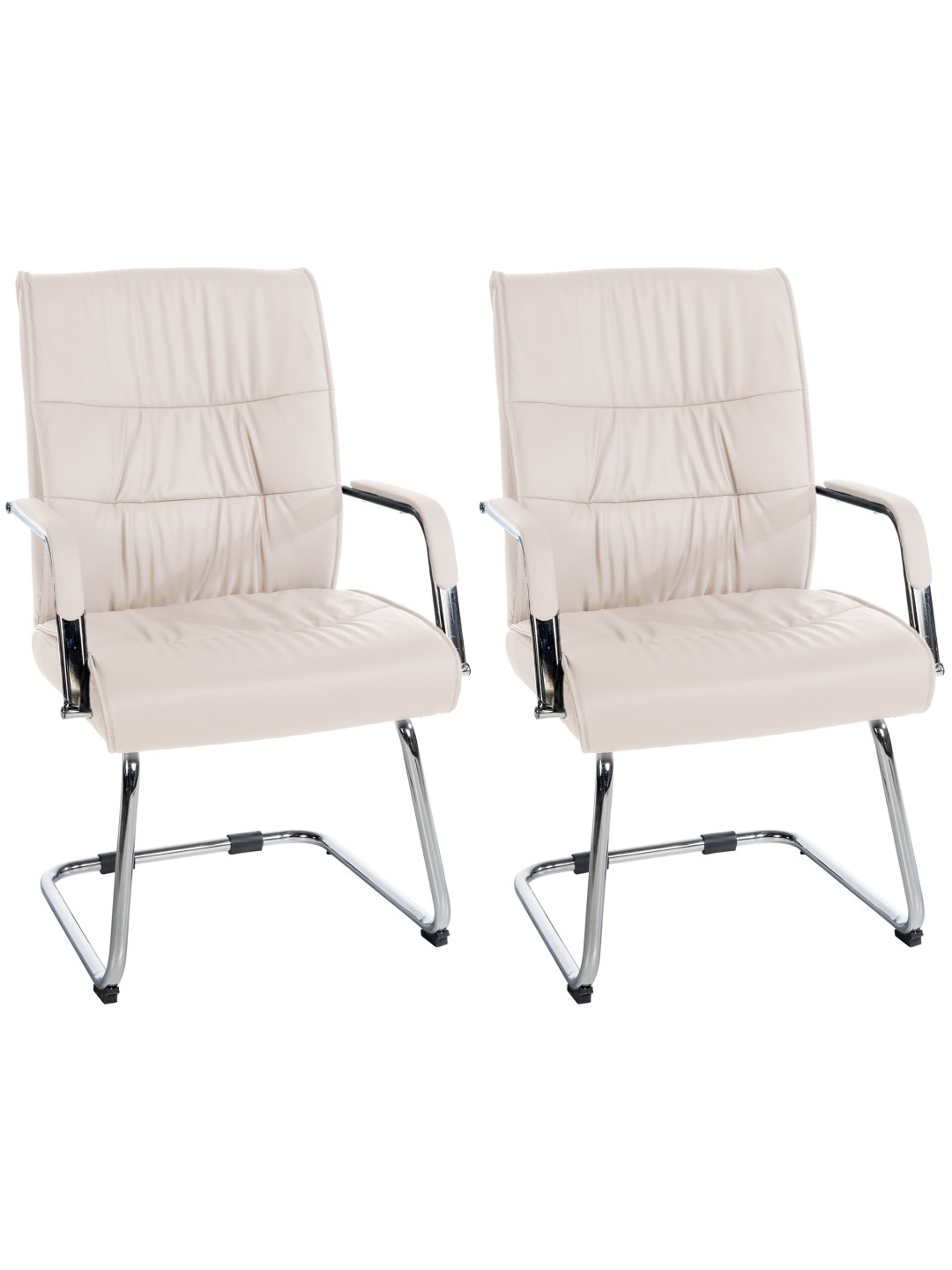 Conjunto de 2 cadeiras para visitantes Sievert, creme