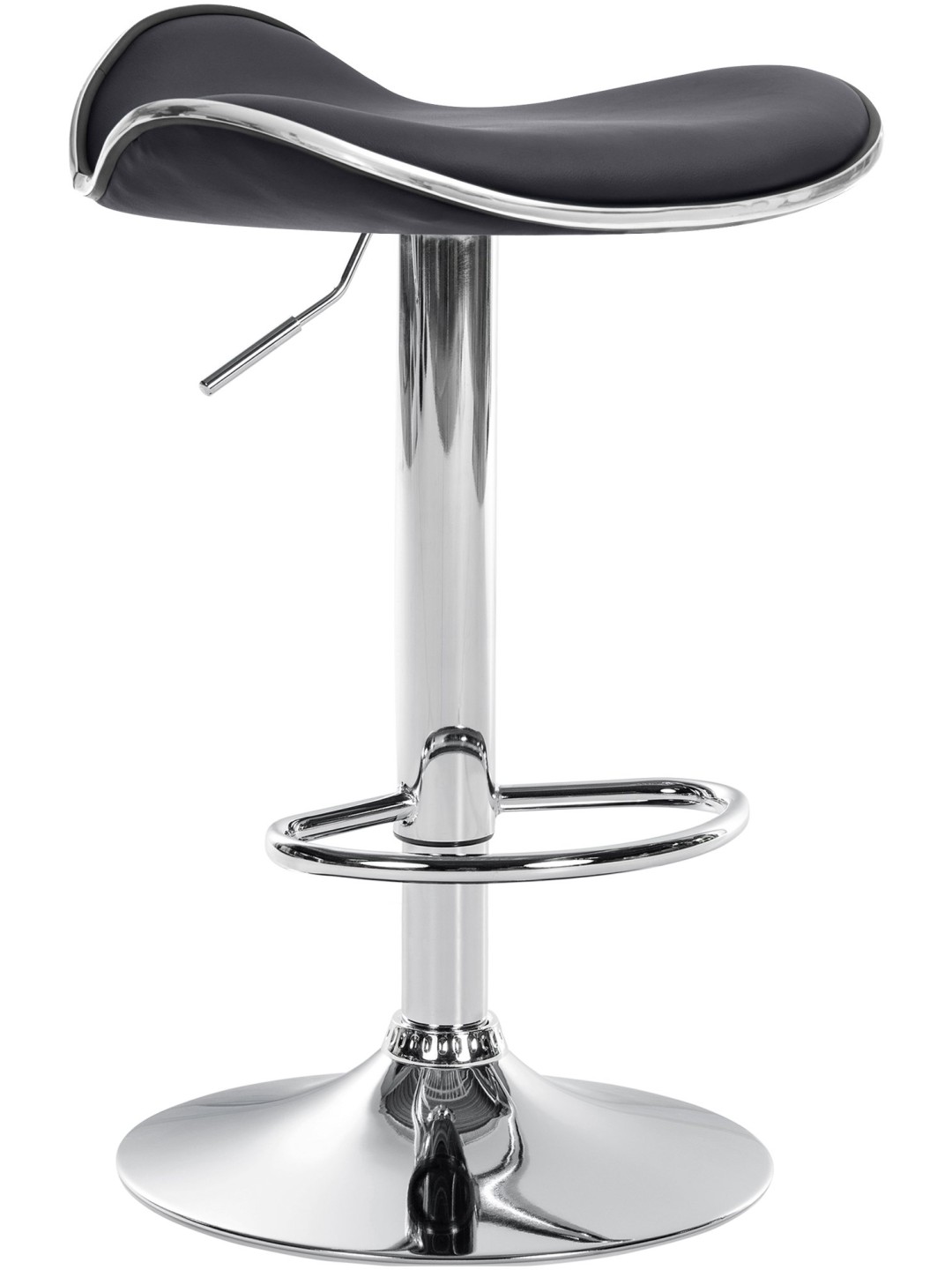 Banqueta alta Shanghai imitação de couro C, preto