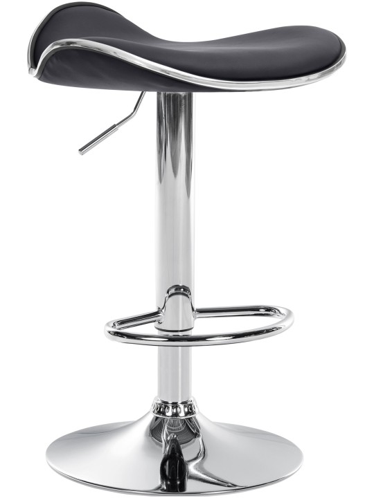 Banqueta alta Shanghai imitação de couro C, preto