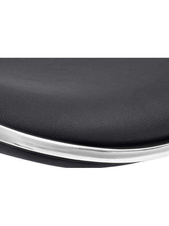 Banqueta alta Shanghai imitação de couro C, preto