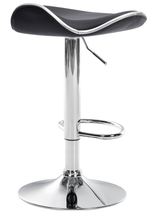 Banqueta alta Shanghai imitação de couro C, preto