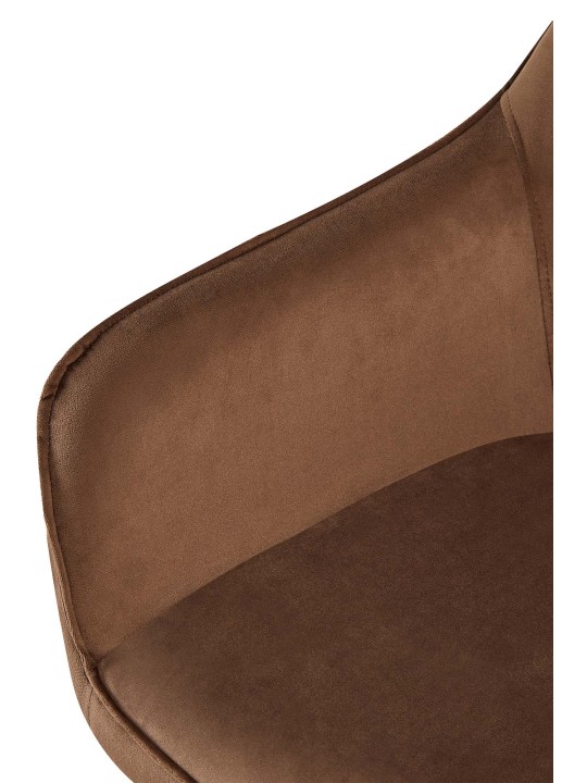 Cadeira de jantar de veludo Boise, castanho