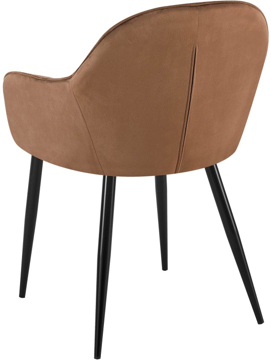 Cadeira de jantar de veludo Boise, castanho