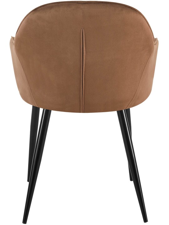 Cadeira de jantar de veludo Boise, castanho