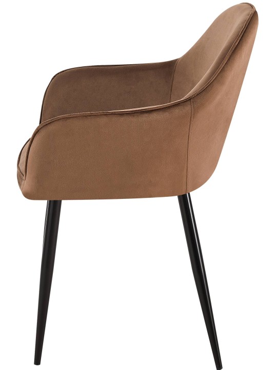 Cadeira de jantar de veludo Boise, castanho