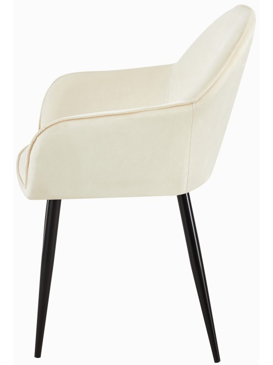 Cadeira de jantar de veludo Boise, creme