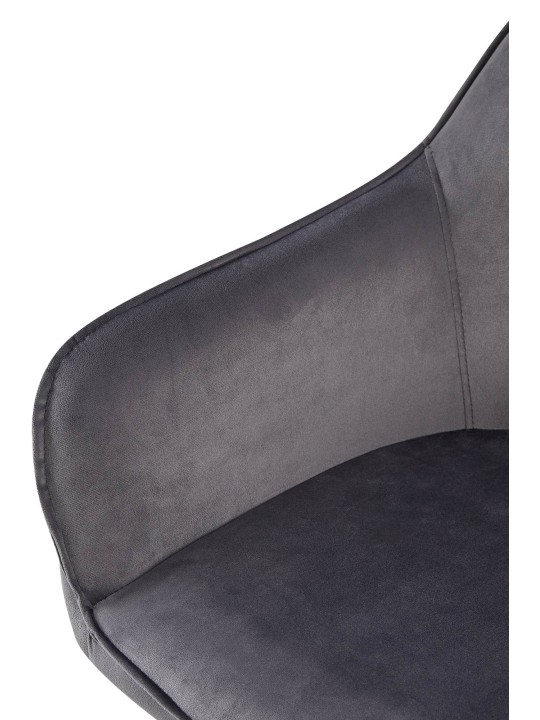 Cadeira de jantar de veludo Boise, cinza escuro