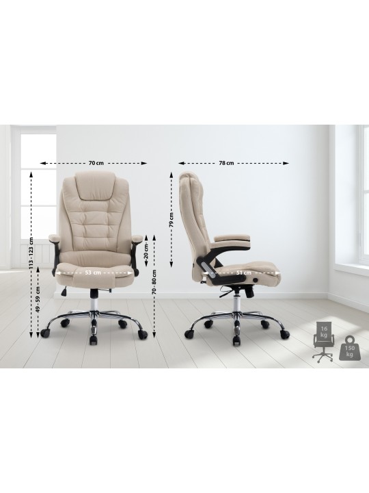 Cadeira de escritório Thor tecido, creme