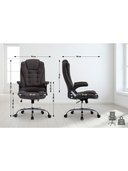 Cadeira de escritório Thor tecido, cinza escuro