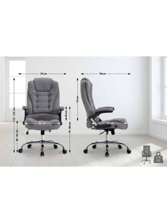 Cadeira de escritório Thor tecido, cinza