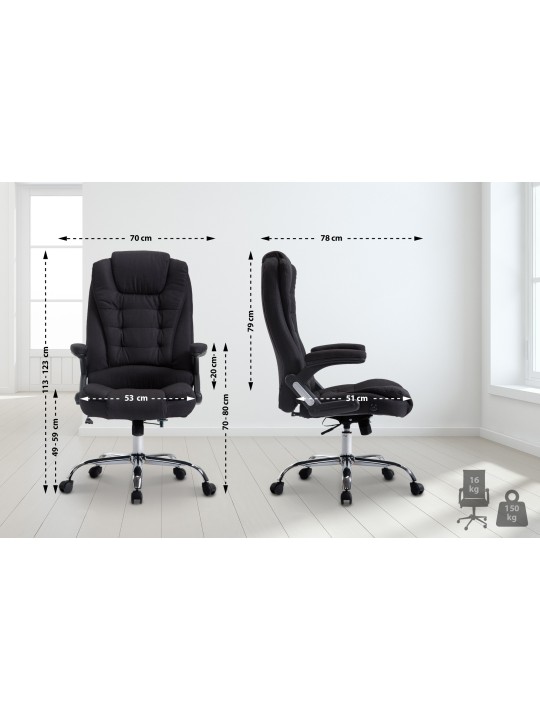 Cadeira de escritório Thor tecido, preto