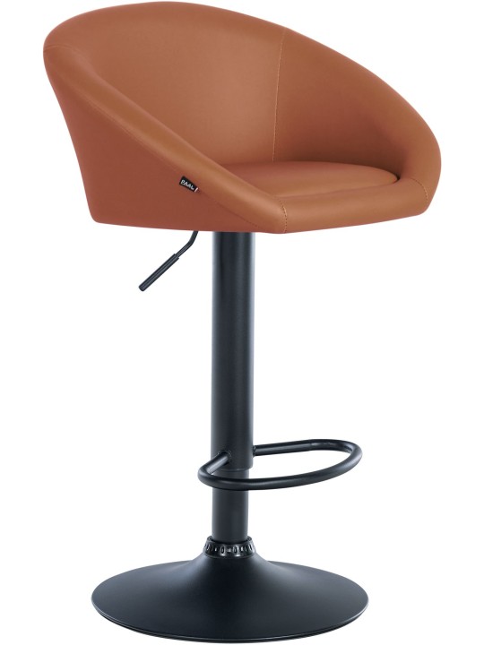 Banqueta alta Davie couro sintético, castanho claro