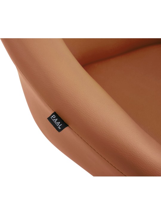 Banqueta alta Davie couro sintético, castanho claro