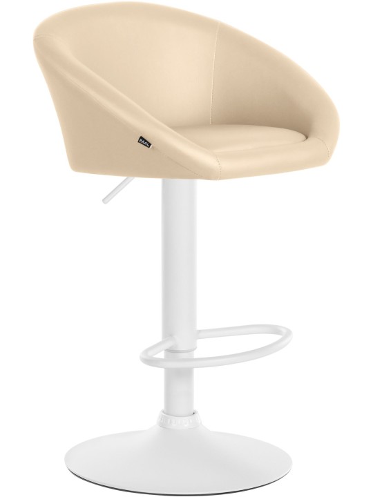 Banqueta alta Davie couro sintético, creme