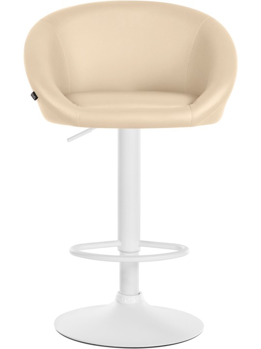 Banqueta alta Davie couro sintético, creme