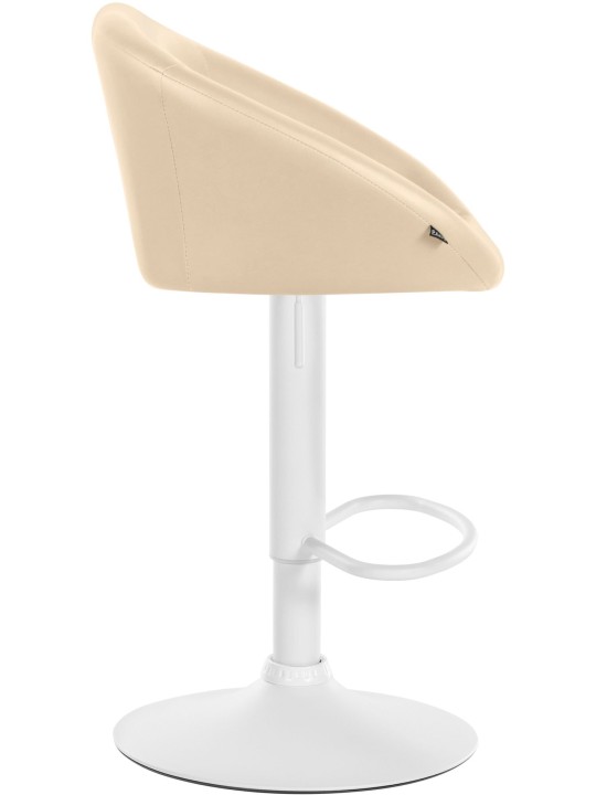 Banqueta alta Davie couro sintético, creme