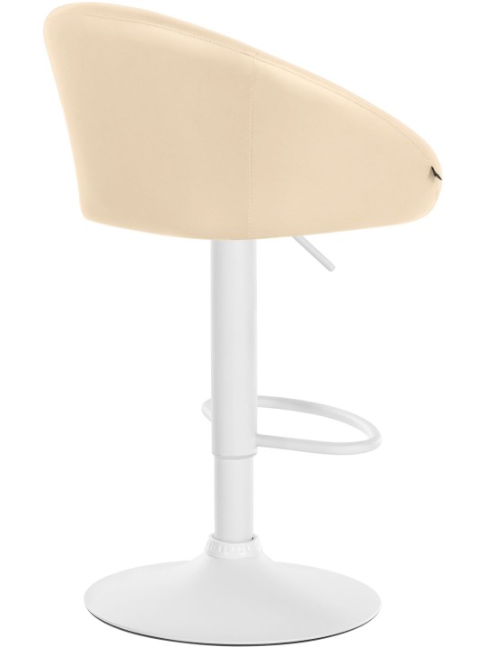 Banqueta alta Davie couro sintético, creme