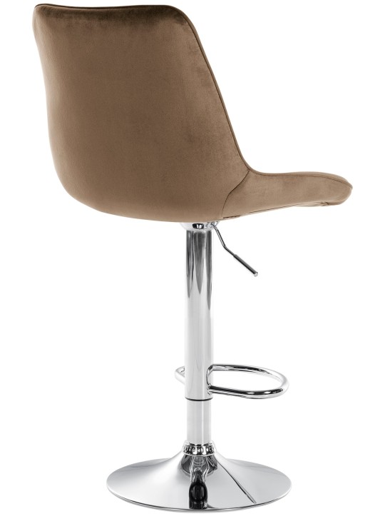 Conjunto de 2 bancos altos Toni veludo cromado, castanho