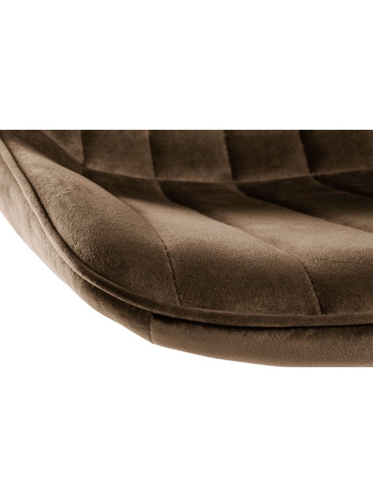 Conjunto de 2 bancos altos Toni veludo cromado, castanho