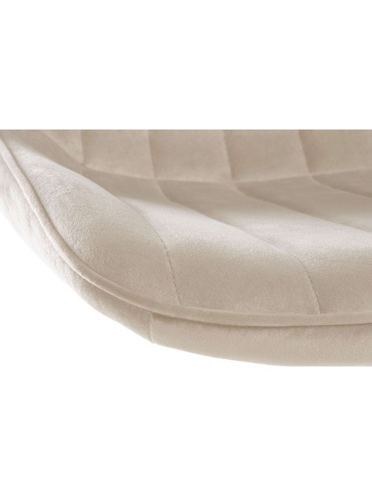 Conjunto de 2 bancos altos Toni veludo cromado, creme