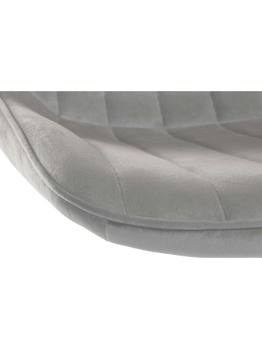 Conjunto de 2 bancos altos Toni veludo cromado, cinza