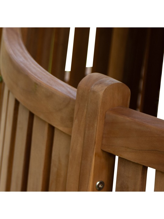 Banco de árvore Nila 206cm redondo com encosto, castanho