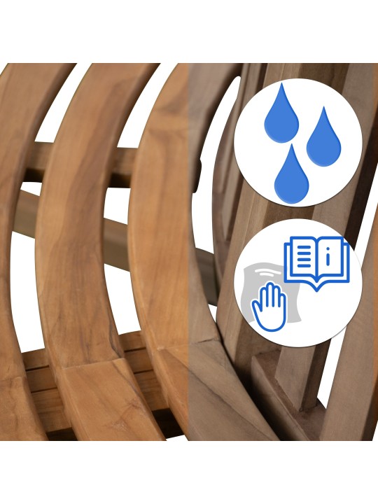 Banco de árvore Nila 206cm redondo com encosto, castanho