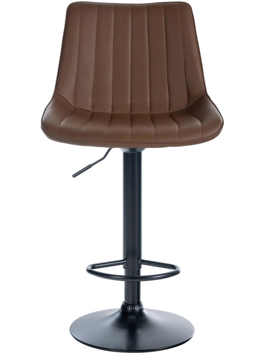 Conjunto de 2 bancos altos em pele sintética Toni, castanho