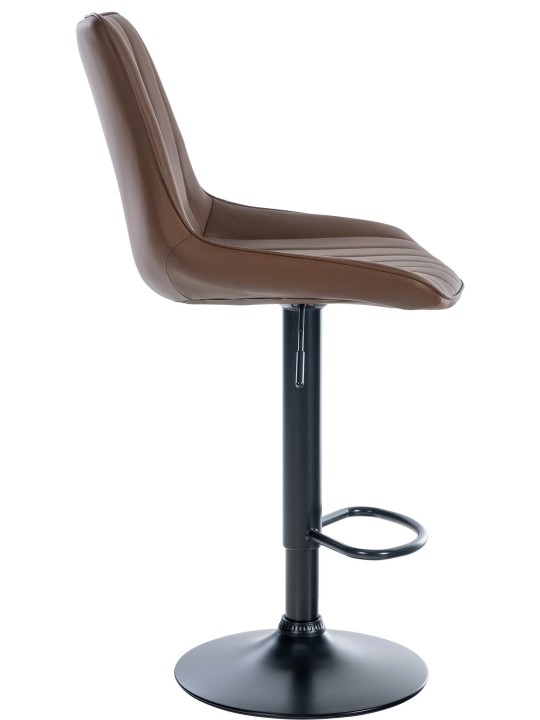 Conjunto de 2 bancos altos em pele sintética Toni, castanho