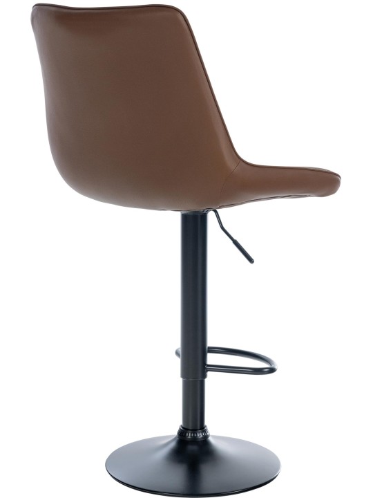 Conjunto de 2 bancos altos em pele sintética Toni, castanho