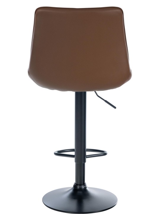 Conjunto de 2 bancos altos em pele sintética Toni, castanho