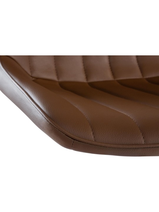 Conjunto de 2 bancos altos em pele sintética Toni, castanho