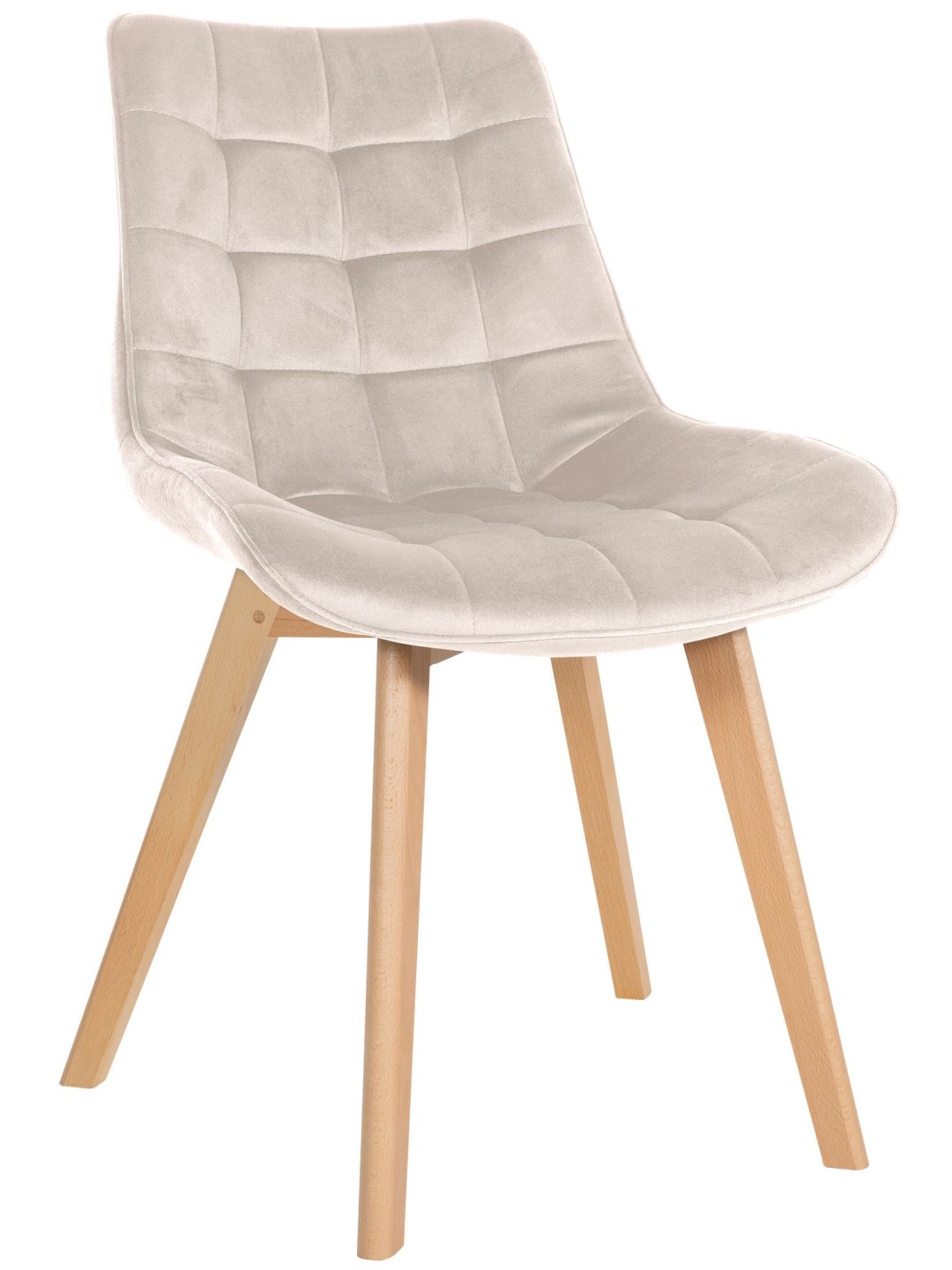 Cadeira de veludo Brook, creme