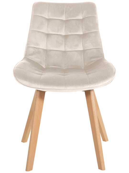 Cadeira de veludo Brook, creme