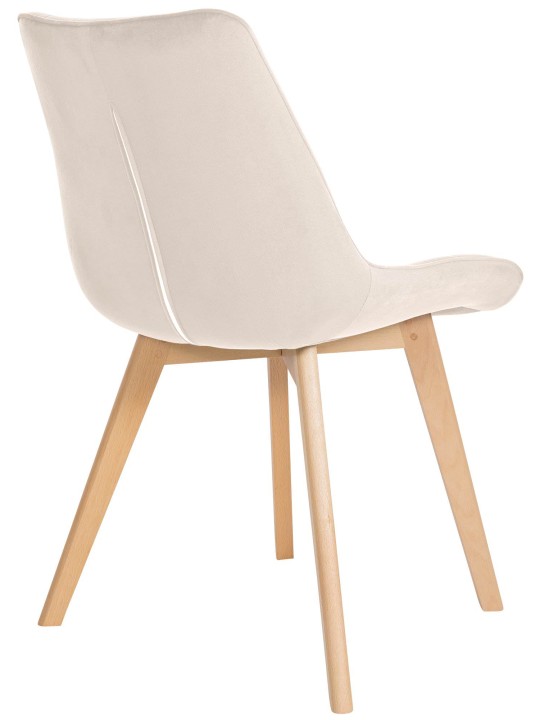 Cadeira de veludo Brook, creme