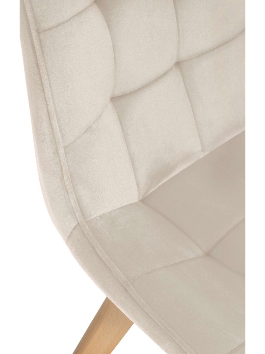 Conjunto de 2 cadeiras de veludo Brook, creme