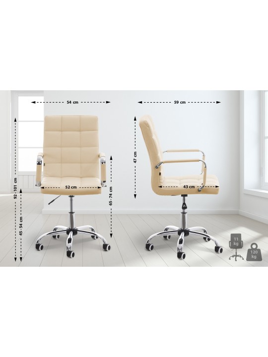 Cadeira de escritório Deli V2, creme