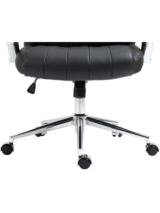 Cadeira de escritório em couro legítimo Wigan, preto