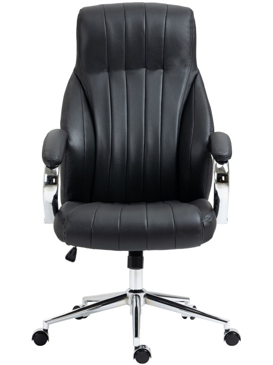 Cadeira de escritório em couro legítimo Wigan, preto