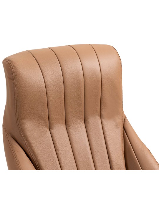 Cadeira de escritório Wigan em pele genuína, castanho claro