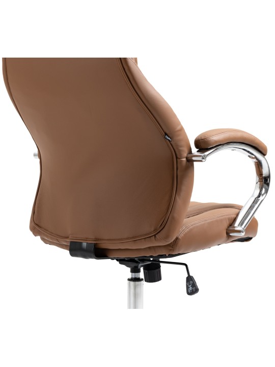 Cadeira de escritório Wigan em pele genuína, castanho claro