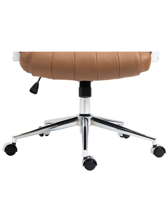 Cadeira de escritório Wigan em pele genuína, castanho claro