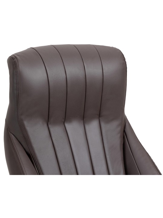 Cadeira de escritório Wigan em pele genuína, castanho