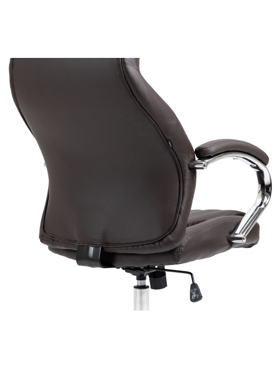 Cadeira de escritório Wigan em pele genuína, castanho