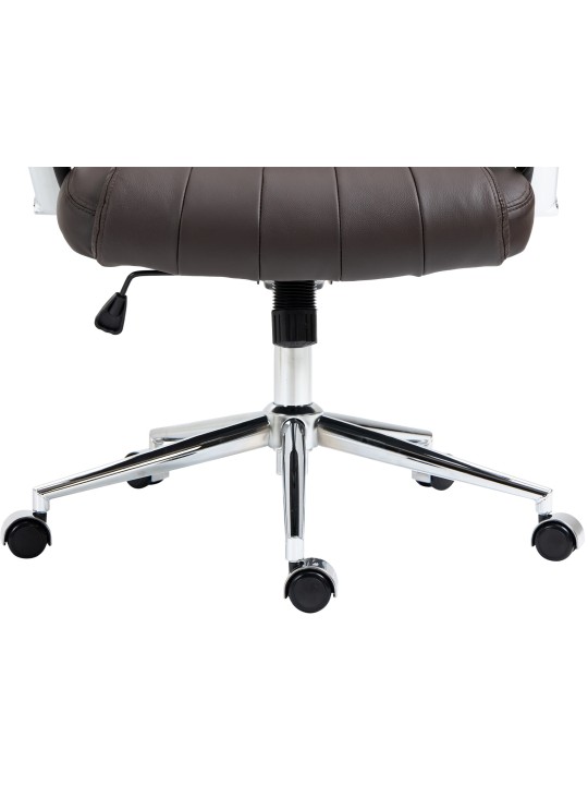 Cadeira de escritório Wigan em pele genuína, castanho
